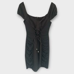 Haute Monde Lace-Up Bodycon Mini Dress